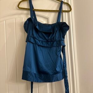 The Limited Deep Blue Satin Camisole